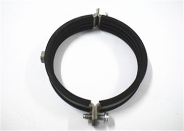 Abrazadera de tubo partida negra del anillo de goma para el sistema del tubo con 80-400M M galvanizados