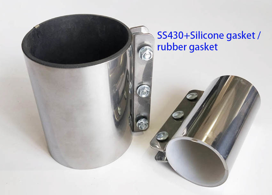 Junta blanca del silicón de la categoría alimenticia de los acoplamientos del tubo del metal Ss430 63 * 150 milímetros