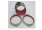 Sello rojo Ring Stainless Steel de la abrazadera de manguera del conducto de la liberación rápida del espiral de la manija 304/316
