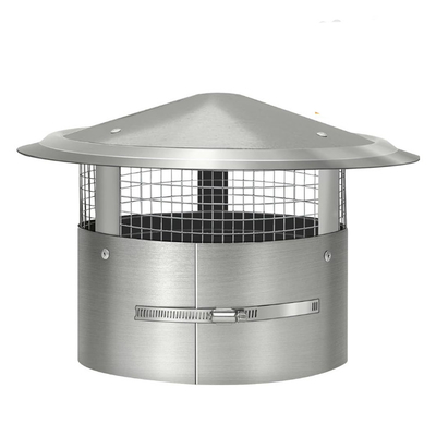 8 pulgadas 200 mm redondo de acero inoxidable fijo tapa chimenea con protección de aves