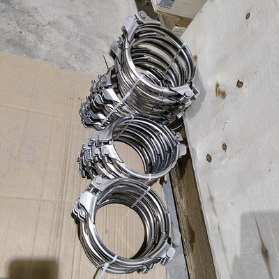 Acero inoxidable de 150 mm 304 perno abrazaderas de tubería de conductos pesados para la resistencia a la oxidación
