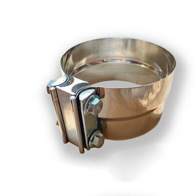 Abrazadera de tubo de escape reductora redonda de acero inoxidable 304 de 5 pulgadas y 0,5 mm de grosor